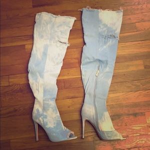 Knee high boots jean
